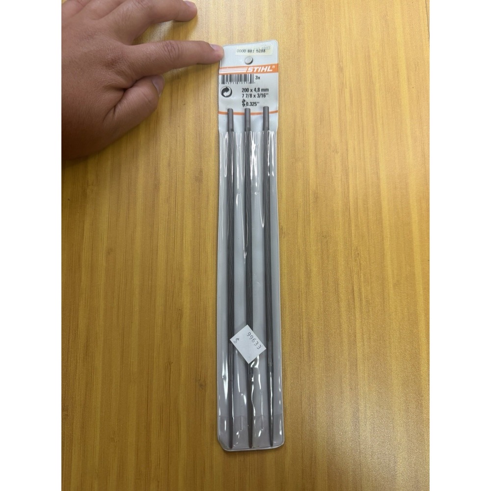 New Stihl Round File Set of 3 - 7-7/8 x 3/16" for 0.325 Chains # 5605 773 4803
